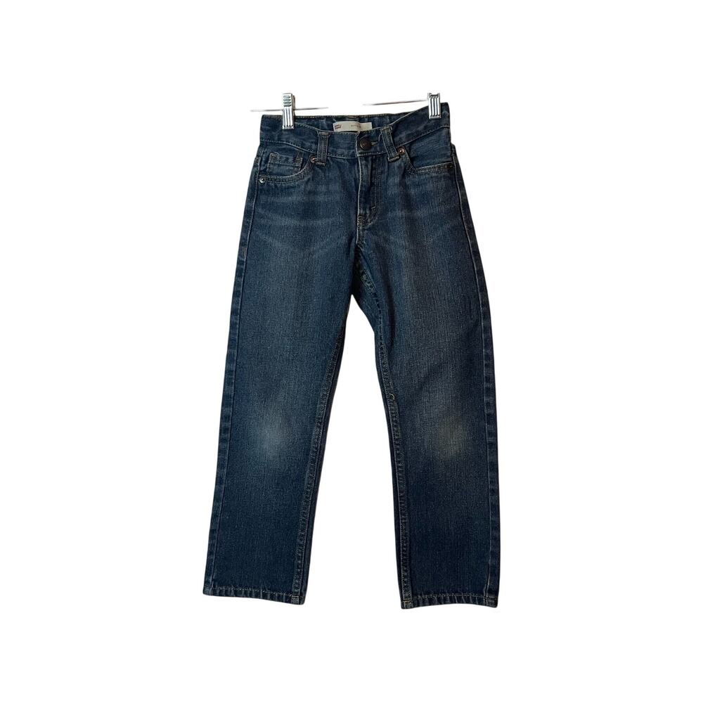 Levis Boys Jeans Size 7 Slim Blue Straight Pockets Zip Logo Zip Close Levi's 511